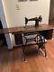 Sale! Antique Singer Red Eye Treadle Sewing Machine In Cabinet Circa 1915