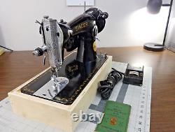 SERVICED 1947 SINGER 15-90 Sewing Machine withExtras Denim, Leather, Canvas