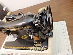 SERVICED 1955 SINGER 15-91 Gear Drive Sewing Machine Denim Leather Canvas