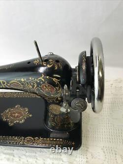 SERVICED Antique Singer Sewing Machine Red Eye Ornate Treadle Head 66 Heavy Duty