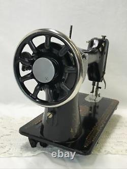 SERVICED Antique Singer Sewing Machine Red Eye Ornate Treadle Head 66 Heavy Duty