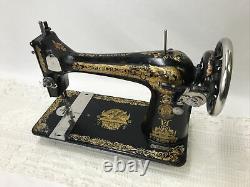 SERVICED Antique Singer Sewing Machine Sphinx Ornate Treadle Head 127 Heavy Duty