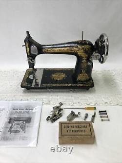 SERVICED Antique Singer Sewing Machine Sphinx Ornate Treadle Head 127 Heavy Duty