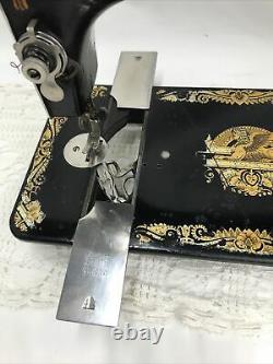 SERVICED Antique Singer Sewing Machine Sphinx Ornate Treadle Head 27 Heavy Duty