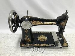 SERVICED Antique Singer Sewing Machine Sphinx Ornate Treadle Head 27 Heavy Duty