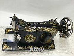 SERVICED Antique Vtg Singer 15 Sewing Machine Tiffany Gingerbread Treadle Head