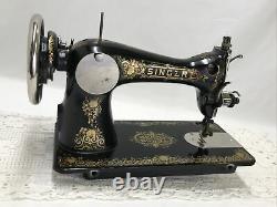 SERVICED Antique Vtg Singer 15 Sewing Machine Tiffany Gingerbread Treadle Head