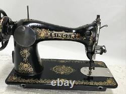 SERVICED Antique Vtg Singer 15 Sewing Machine Tiffany Gingerbread Treadle Head