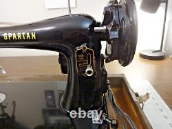 SERVICED SPARTAN (SINGER) 192K Sewing Machine withCase 3/4 Size Denim Leather