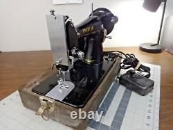 SERVICED SPARTAN (SINGER) 192K Sewing Machine withCase 3/4 Size Denim Leather