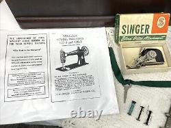 SERVICED Vtg Heavy Duty Singer 128 Sewing Machine La Vencedora, Bentwood Case