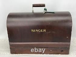 SERVICED Vtg Heavy Duty Singer 128 Sewing Machine La Vencedora, Bentwood Case