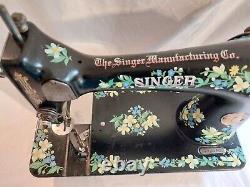 SINGER 127 floral 1913 GORGEOUS Machine Head. Untested