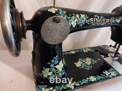 SINGER 127 floral 1913 GORGEOUS Machine Head. Untested