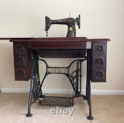 SINGER Antique 1900 Treadle 6 Drawer Oak Sewing Machine #G2545190