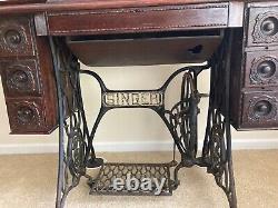 SINGER Antique 1900 Treadle 6 Drawer Oak Sewing Machine #G2545190