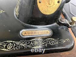 SINGER Electric Sewing Machine Model 99 1929 with KNEE CONTROL Bentwood Case