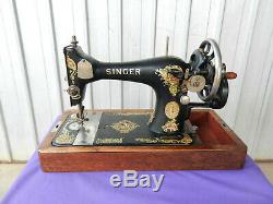 SINGER SEWING MACHINE 128k ORIGINAL HAND CRANK ANTIQUE 1929