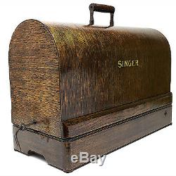 SINGER Sewing Machine Bentwood Carrying Wooden Case Knee Control 201 15 201-2 66
