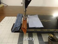 Serviced SINGER 201-2 Gear Drive Straight Stitch Sewing Machine DENIM LEATHER