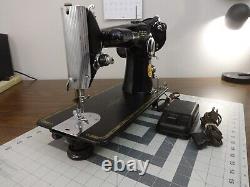 Serviced SINGER 201-2 Gear Drive Straight Stitch Sewing Machine DENIM LEATHER