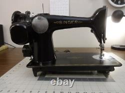 Serviced SINGER 201-2 Gear Drive Straight Stitch Sewing Machine DENIM LEATHER