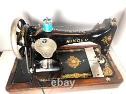 Singer 128-23 Sewing Machine LA VENCEDORA with BENTWOOD CASE and Manual NICE
