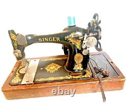 Singer 128-23 Sewing Machine LA VENCEDORA with BENTWOOD CASE and Manual NICE