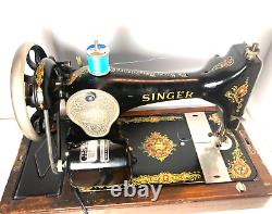 Singer 128-23 Sewing Machine LA VENCEDORA with BENTWOOD CASE and Manual NICE