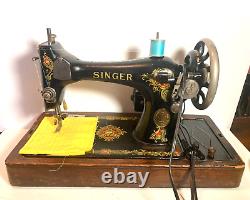 Singer 128-23 Sewing Machine LA VENCEDORA with BENTWOOD CASE and Manual NICE