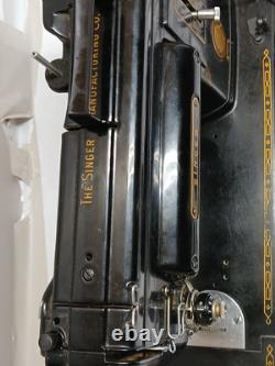 Singer 301. Black Short Bed Sewing Machine Gold Lettering Works Serial 170112