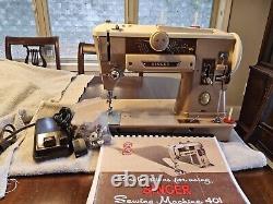 Singer 401a sewing machine cleaned and serviced Fair Cond SN NB830827