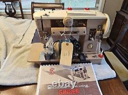 Singer 401a sewing machine cleaned and serviced Fair Cond SN NB830827