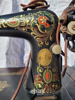 Singer 66 Red Eye Treadle Head Sewing Machine 1910 Pedestal Cast Iron