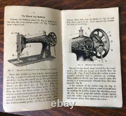 Singer 66 Red Eye Treadle Sewing Machine + Tiger Oak Cabinet Attachments Manual