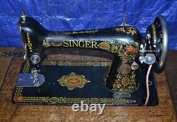 Singer 66 Redeye Treadle Sewing Machine Manual Attachments Serviced Is Nice