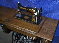 Singer 66 Redeye Treadle Sewing Machine Manual Attachments Serviced Is Nice