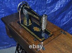 Singer 66 Redeye Treadle Sewing Machine Manual Attachments Serviced Is Nice