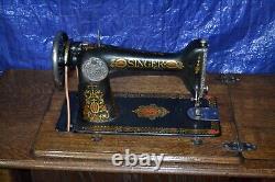 Singer 66 Redeye Treadle Sewing Machine Manual Attachments Serviced Is Nice