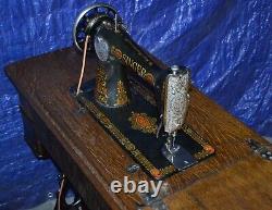 Singer 66 Redeye Treadle Sewing Machine Manual Attachments Serviced Is Nice