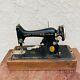 Singer Antique Sewing Machine And Case, Model No 99, Electric Sew Machine As Is
