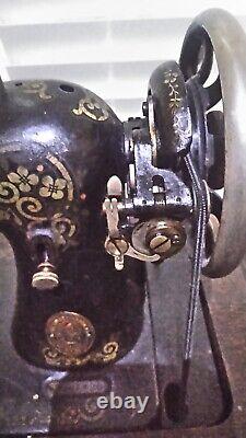 Singer Antique Treadal Six Drawer Sewing Machine In Working Condition