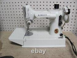 Singer Featherweight 221K Sewing Machine White Celery Green Case Foot Pedal MORE