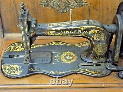 Singer Fiddle Base Sewing Machine Hand Crank Antique Collectable