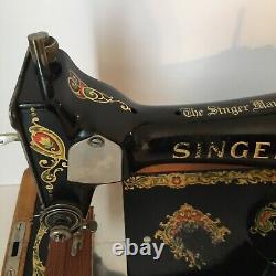 Singer La Vencedora 28-3 Hand Crank Sewing Machine With Bentwood Case Sew A+