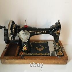 Singer La Vencedora 28-3 Hand Crank Sewing Machine With Bentwood Case Sew A+