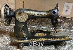 Singer Model 15 Tiffany Gingerbread Treadle Sewing Machine 1914 Antique Used