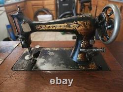 Singer Model 27 Treadle Sewing Machine 1 Puzzle Box Sphinx design Tools & Manual