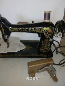 Singer Model 66 Electric Sewing Machine red eye motor Belt Air