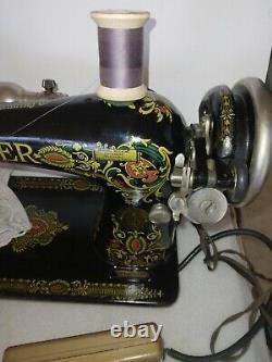 Singer Model 66 Electric Sewing Machine red eye motor Belt Air